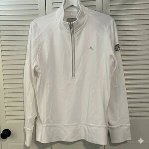Tommy Bahama Men's sweatshirt Ivory Quarter-Zip Sweater NY JETS SIZE XL/TG